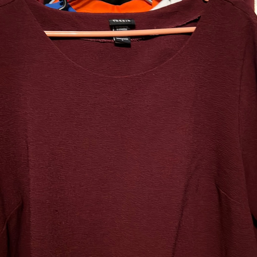 Torrid burgundy blouse 2x